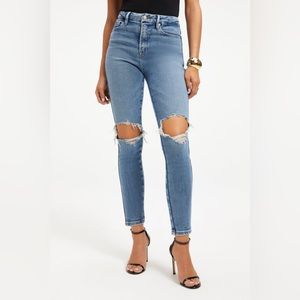 NWT Good American Good Curve Skinny Crop Denim Jeans  Plus Size 20 Distressed